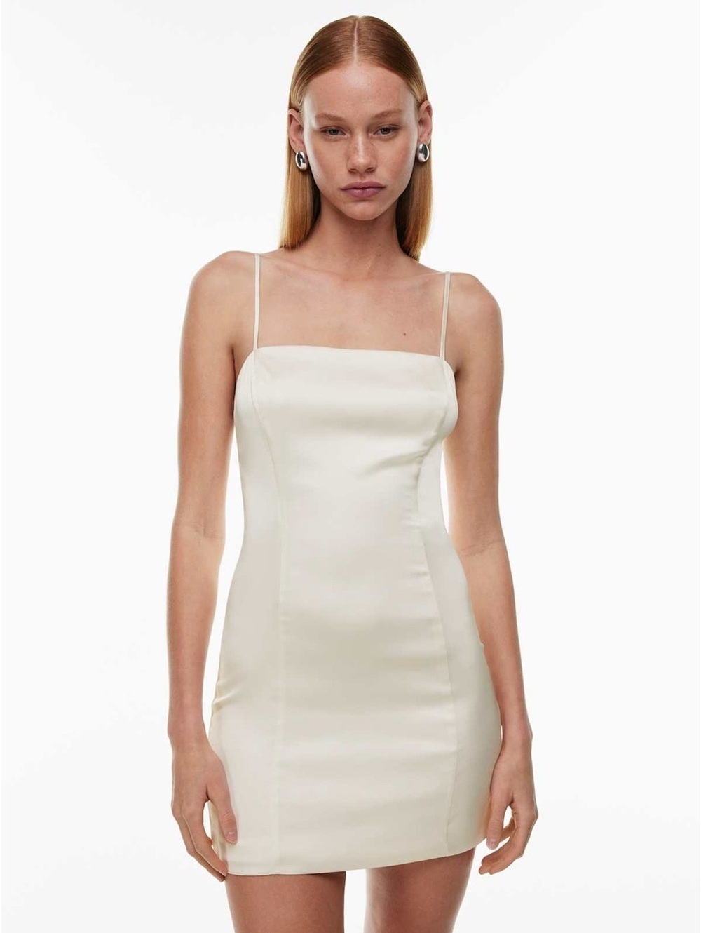 Aritzia Ten Satin Shimmer Dress - Off White - 2